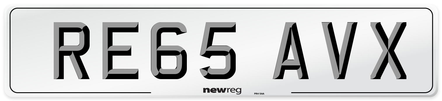 RE65 AVX Number Plate from New Reg